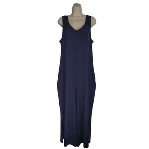 Cuddl Duds Flexwear Wide Leg Jumpsuit Navy L